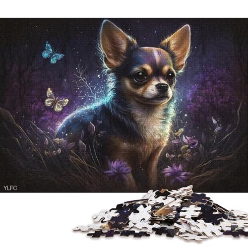 1000-teiliges Puzzle, magischer Chihuahua-Hund, Puzzle für Erwachsene, Holzpuzzle, Spielzeug, Wanddekoration 75x50cm/1000 Teile von LiJianXXE