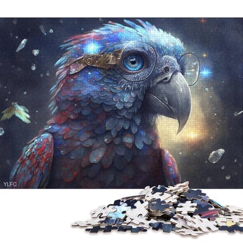 1000-teiliges Puzzle, magischer Tierpapagei, Puzzle für Erwachsene, Holzpuzzle, Puzzle, praktisches Spiel 38x26cm/1000 Stück von LiJianXXE