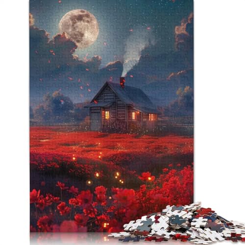 1000-teiliges Puzzle, schönes Feld, Puzzle für Erwachsene, Holzpuzzle, Lernspiel, Herausforderungsspielzeug, Größe: 75 x 50 cm von LiJianXXE