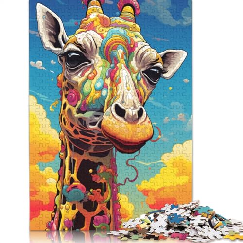 1000-teiliges Puzzle, süßer Giraffenroboter, Puzzle für Erwachsene, Kartonpuzzle, Lernspielzeug, 38 x 26 cm von LiJianXXE