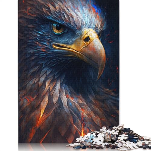 1000-teiliges Puzzle Adler-Feuer, Puzzle für Erwachsene, Holzpuzzle, Lernspielzeug, Familienspiele, Größe: 75 x 50 cm von LiJianXXE