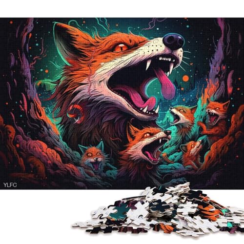 1000-teiliges Puzzle Angry Foxes, Puzzle für Erwachsene, Holzpuzzle, praktisches Spiel 75x50cm/1000 Teile von LiJianXXE