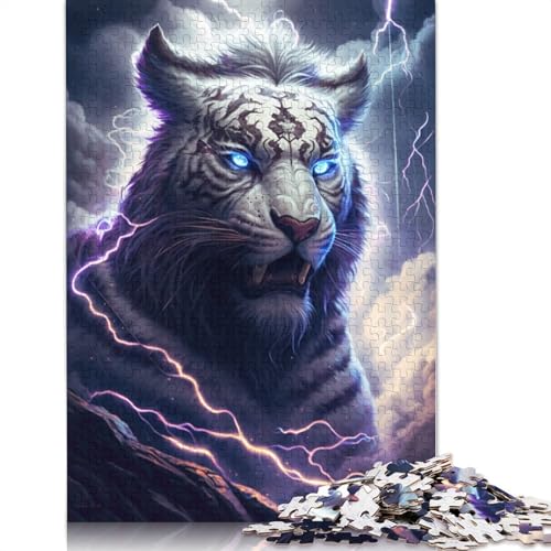 1000-teiliges Puzzle Art Fantasy Weißer Tiger Puzzle für Erwachsene Kartonpuzzle Lernspiel Herausforderungsspielzeug Größe: 38 x 26 cm von LiJianXXE