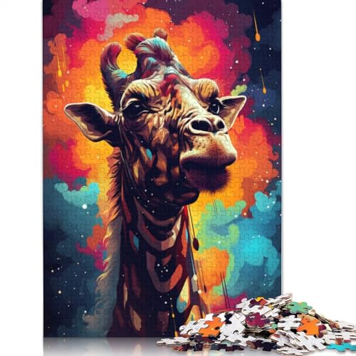 1000-teiliges Puzzle Astronaut Giraffe Puzzle für Erwachsene Holzpuzzles Puzzle Mitmachspiel 75x50cm von LiJianXXE