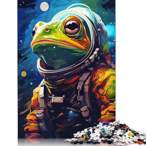 1000-teiliges Puzzle Astronautenfrosch-Puzzle für Erwachsene, Kartonpuzzle, Puzzle, Mitmachspiel, 38 x 26 cm von LiJianXXE