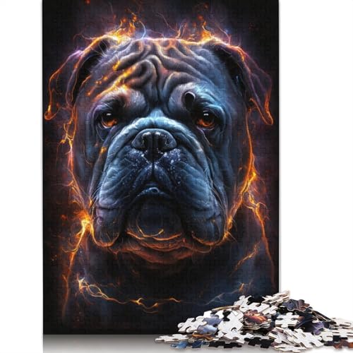 1000-teiliges Puzzle Bulldog Fire, Puzzle für Erwachsene, Kartonpuzzle, Puzzles für Erwachsene, Lernspiel, Herausforderungsspielzeug (Größe 38 x 26 cm) von LiJianXXE