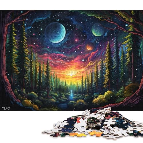 1000-teiliges Puzzle Bunte Wälder, Puzzle für Erwachsene, Holzpuzzle, Puzzle, Mitmachspiel 38x26cm/1000 Stück von LiJianXXE