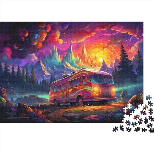 1000-teiliges Puzzle Campervan für Erwachsene, Holzpuzzle, Puzzle, Mitmachspiel, 50 x 75 cm von LiJianXXE