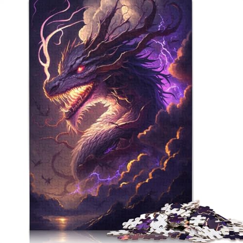 1000-teiliges Puzzle Chinesischer Drache, Fantasie-Puzzle für Erwachsene, Holzpuzzle, Lernspielzeug, Familienspiele, Größe: 75 x 50 cm von LiJianXXE