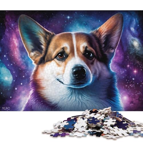 1000-teiliges Puzzle Cosmic Art Corgi, Puzzles für Kartonpuzzles, pädagogisches Stressabbau-Spielzeugpuzzle (Größe 38 * 26 cm) von LiJianXXE