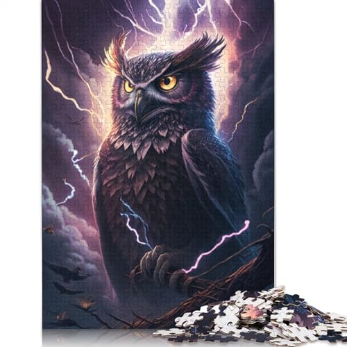 1000-teiliges Puzzle Fantasie-Eule Puzzles für Karton Puzzles Lernspiel Herausforderung Spielzeug Größe: 38x26cm von LiJianXXE