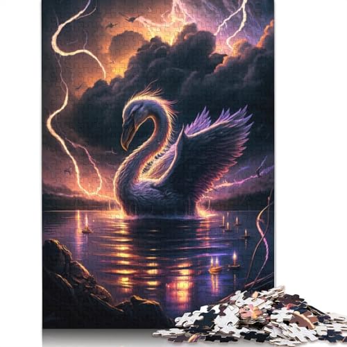 1000-teiliges Puzzle Fantasie-Schwan-Puzzle für Erwachsene, Kartonpuzzle, anspruchsvolles Spiel, Größe: 38 x 26 cm von LiJianXXE