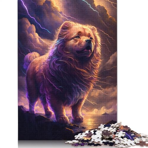 1000-teiliges Puzzle Fantasy Chow Chow Puzzle für Kinder, Kartonpuzzle, Lernspiel für Erwachsene und Kinder, Größe: 38 x 26 cm von LiJianXXE