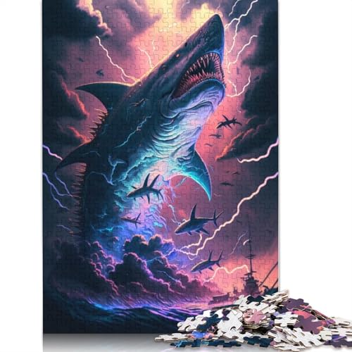 1000-teiliges Puzzle Fantasy-Hai-Puzzle für Erwachsene, Kartonpuzzle, Lernspiel, Herausforderungsspielzeug, Größe: 38 x 26 cm von LiJianXXE