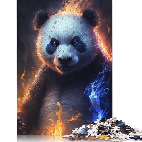 1000-teiliges Puzzle Feuertier Panda Puzzles für Karton Puzzles Lernspiel Herausforderungsspielzeug Größe: 38x26cm von LiJianXXE