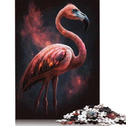 1000-teiliges Puzzle Galaxie-Flamingo, Puzzle für Erwachsene, Kartonpuzzle, schwierig und herausfordernd, Größe: 38 x 26 cm von LiJianXXE