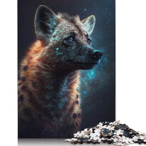 1000-teiliges Puzzle Galaxy Art – Afrikanische Hyäne, Puzzle für Erwachsene, Papppuzzle, Lernspiel, Herausforderungsspielzeug, Größe: 38 x 26 cm von LiJianXXE