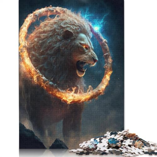 1000-teiliges Puzzle Galaxy Art Lion Puzzles für Erwachsene Kartonpuzzles Lernspielzeug Familienspiele Größe: 38 x 26 cm von LiJianXXE