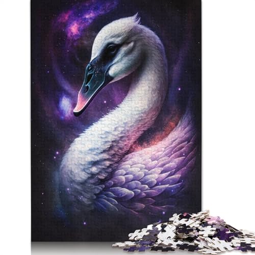 1000-teiliges Puzzle Galaxy Dream Swan, Puzzle für Erwachsene, Kartonpuzzle, Heimdekoration (Größe 38 x 26 cm) von LiJianXXE