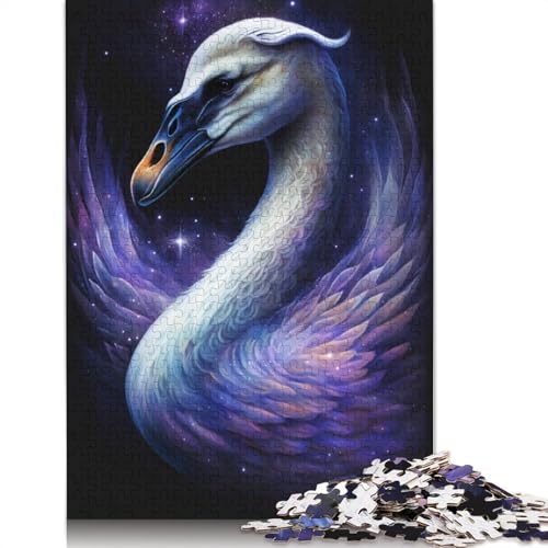 1000-teiliges Puzzle Galaxy Dream Swan Puzzle für Kinder, Holzpuzzle, Lernspiel für Erwachsene und Kinder, Größe: 75 x 50 cm von LiJianXXE