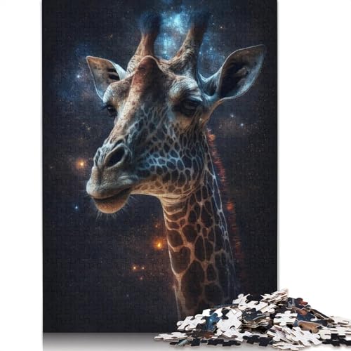 1000-teiliges Puzzle Giraffe-Galaxie, Puzzle für Erwachsene, Papppuzzle, Weihnachtspuzzle-Geschenke (Größe 38 x 26 cm) von LiJianXXE