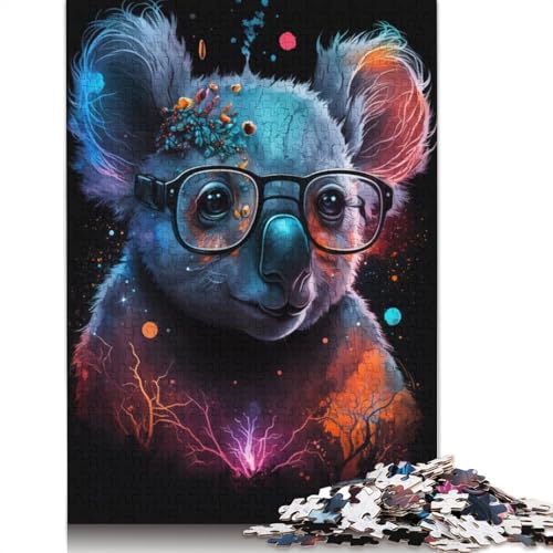 1000-teiliges Puzzle Koala mit Brille, Puzzle für Erwachsene, Holzpuzzle, anspruchsvoll, Aber unterhaltsam und humorvoll, Größe: 75 x 50 cm von LiJianXXE