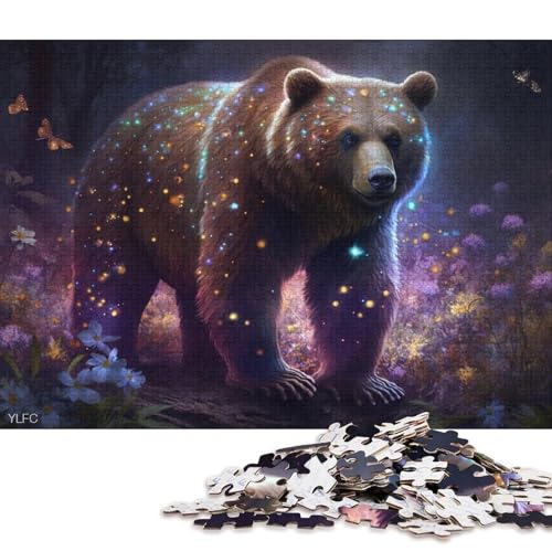 1000-teiliges Puzzle Magischer Braunbär, Puzzle für Erwachsene, Holzpuzzle, Lernspiel für Erwachsene und Kinder 38x26cm/1000 Teile von LiJianXXE