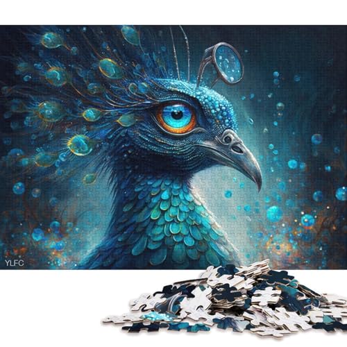 1000-teiliges Puzzle Magischer Pfauenkrieger, Puzzle für Erwachsene, Holzpuzzle, Heimdekoration (Größe 75 * 50 cm) von LiJianXXE