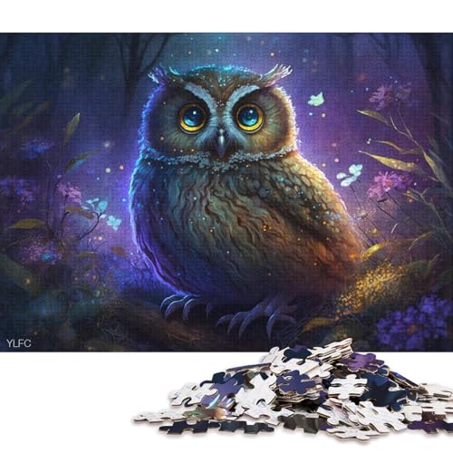 1000-teiliges Puzzle Magischer Vogel, Eule, Puzzle für Erwachsene, Holzpuzzle, Puzzle, praktisches Spiel 38x26cm/1000 Stück von LiJianXXE