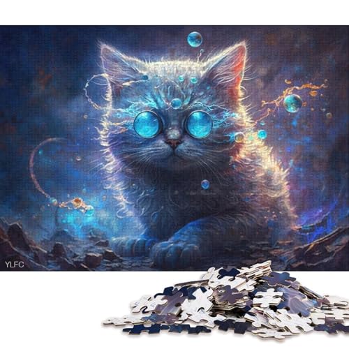 1000-teiliges Puzzle Magisches Kätzchen-Krieger-Puzzle für Erwachsene, Holzpuzzle, Spielzeug, Wanddekoration 75x50cm/1000 Teile von LiJianXXE