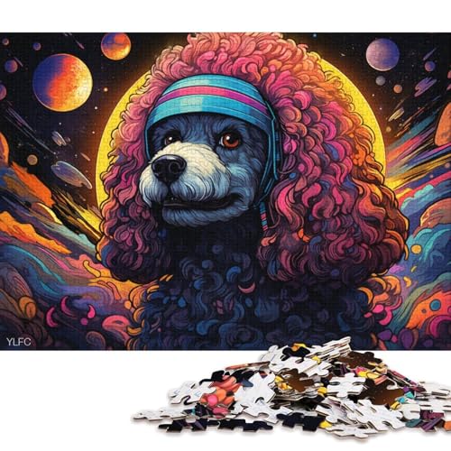 1000-teiliges Puzzle Pudel im Weltraum, Puzzle für Erwachsene, Holzpuzzle, Spielzeug, Wanddekoration 38x26cm/1000 Teile von LiJianXXE