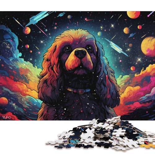 1000-teiliges Puzzle Pudel im Weltraum, Puzzle für Erwachsene, anspruchsvolles Holzpuzzle 75x50cm/1000 Teile von LiJianXXE