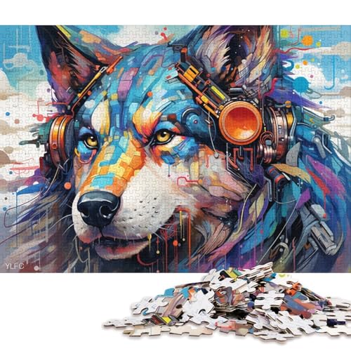 1000-teiliges Puzzle Roboter Husky, Kunstpuzzle für Erwachsene, Holzpuzzle, Spielzeug, Wanddekoration 38x26cm/1000 Teile von LiJianXXE