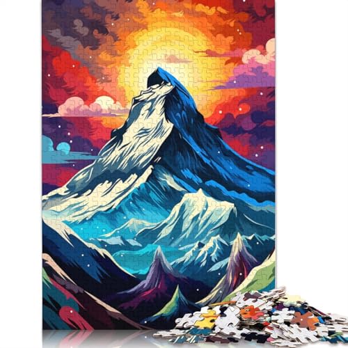 1000-teiliges Puzzle Schöne Berge, Puzzle für Erwachsene, Holzpuzzle, dekomprimierendes geistiges Lernspielzeug, 75 x 50 cm von LiJianXXE