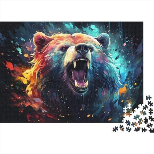 1000-teiliges Puzzle Schwarzbär Puzzle für Erwachsene Puzzle Holzpuzzle Heimdekorationspuzzle 50x75cm von LiJianXXE