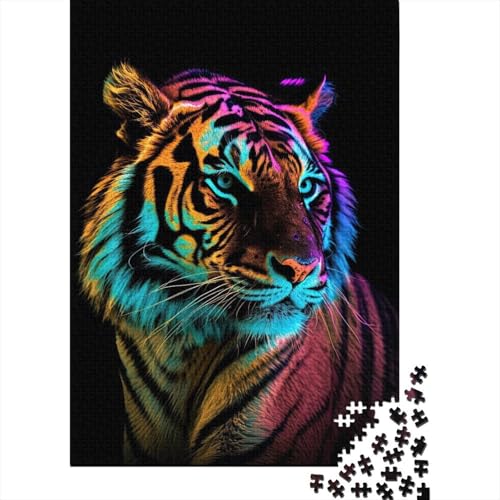 1000-teiliges Puzzle Tiger Art für Kinder, Kartonpuzzle, Lernspielzeug, Größe: 75 x 50 cm von LiJianXXE