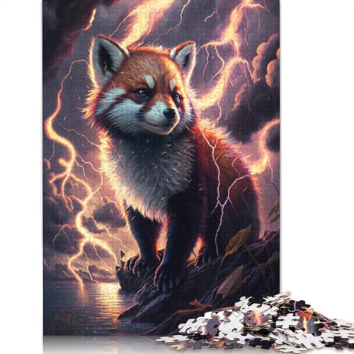 1000-teiliges Puzzle Traum-Roter Panda, Puzzle für Kinder, Holzpuzzle, Lernspiel für Erwachsene und Kinder, Größe: 75 x 50 cm von LiJianXXE