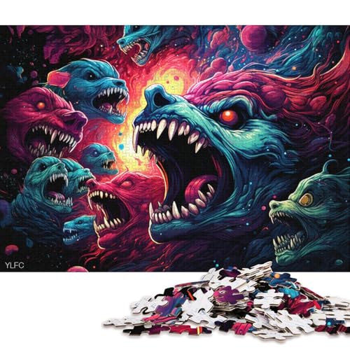 1000-teiliges Puzzle für Erwachsene, Angry Lynx, Puzzle für Erwachsene, Holzpuzzle, Spielzeug, Wanddekoration 75x50cm/1000 Teile von LiJianXXE