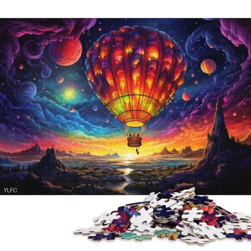 1000-teiliges Puzzle für Erwachsene, Bunte Heißluftballons, Erwachsenenpuzzle, Holzpuzzle, Spielzeug, Wanddekoration 38x26cm/1000 Teile von LiJianXXE