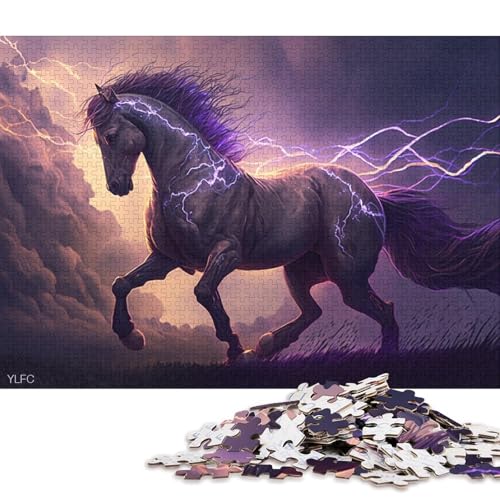 1000-teiliges Puzzle für Erwachsene, Fantasy-Art-Pferde-Puzzle für Erwachsene, Holzpuzzle-Familienpuzzlespiel 38x26cm/1000 Teile von LiJianXXE