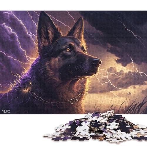 1000-teiliges Puzzle für Erwachsene, Fantasy-Kunst, Deutscher Schäferhund, Puzzle für Erwachsene, Holzpuzzle, Spielzeug, Wanddekoration 38x26cm/1000 Teile von LiJianXXE