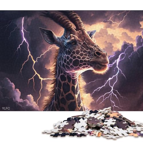 1000-teiliges Puzzle für Erwachsene, Fantasy-Kunst, Giraffe, Erwachsenenpuzzle, Holzpuzzle, Spielzeug, Wanddekoration 38x26cm/1000 Teile von LiJianXXE