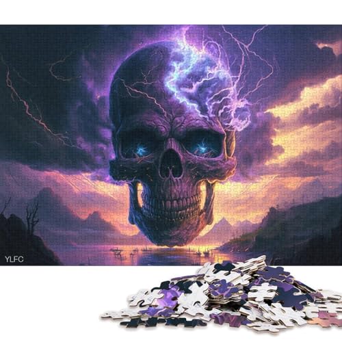 1000-teiliges Puzzle für Erwachsene, Fantasy-Totenkopf-Puzzle, Holzpuzzle, Spielzeug, Denkspiel 75x50cm/1000 Stück von LiJianXXE