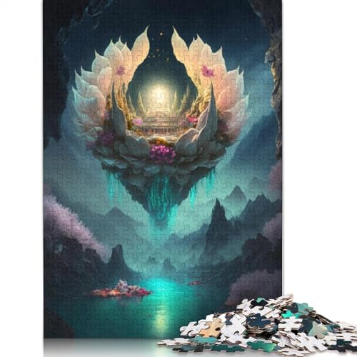 1000-teiliges Puzzle für Erwachsene, Galaxy Art Lotus, Puzzle für Kinder, Holzpuzzle, Lernspiel für Erwachsene und Kinder, Größe: 75 x 50 cm von LiJianXXE