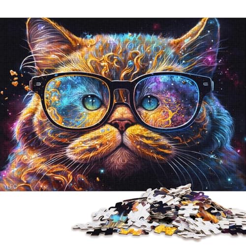 1000-teiliges Puzzle für Erwachsene, Garfield-Katze mit Brille, Puzzle für Erwachsene, Kartonpuzzle, Lernspiel für Erwachsene und Kinder (Größe 38 * 26 cm) von LiJianXXE