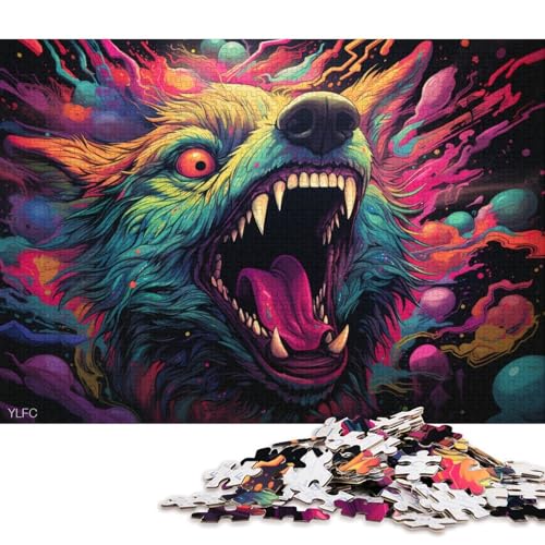 1000-teiliges Puzzle für Erwachsene, Kunst, Deutscher Schäferhund, Puzzle für Erwachsene, Holzpuzzle, Spielzeug, Wanddekoration 75x50cm/1000 Teile von LiJianXXE