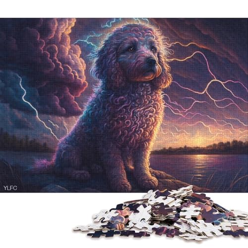 1000-teiliges Puzzle für Erwachsene, Kunsttiere, Pudel, Puzzle für Erwachsene, Holzpuzzle, Spielzeug, Wanddekoration 75x50cm/1000 Teile von LiJianXXE