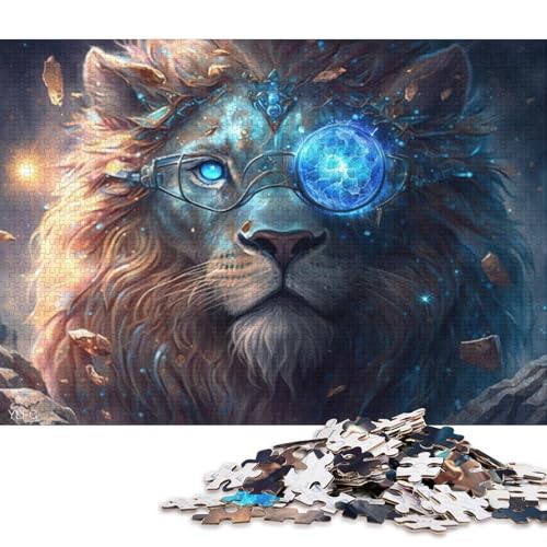 1000-teiliges Puzzle für Erwachsene, Löwe, magische Tiere, Puzzle für Erwachsene, Holzpuzzle, Spielzeug, Wanddekoration 75x50cm/1000 Teile von LiJianXXE