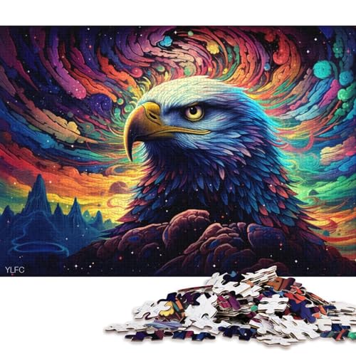 1000-teiliges Puzzle für Erwachsene, Psychedelischer Adler, Puzzle für Erwachsene, Holzpuzzle, Familienpuzzlespiel 38x26cm/1000 Teile von LiJianXXE