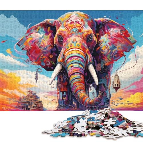 1000-teiliges Puzzle für Erwachsene, Roboter-Elefant-Kunst-Puzzle für Erwachsene, Holzpuzzle, gutes Geschenk für Erwachsene und Kinder 75x50cm/1000 Teile von LiJianXXE